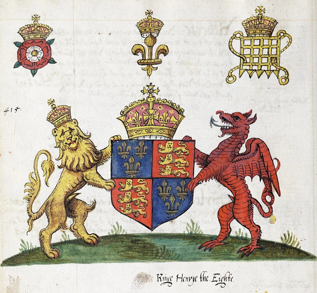 An illustration from English armorial : manuscript, 1603, leaf 150