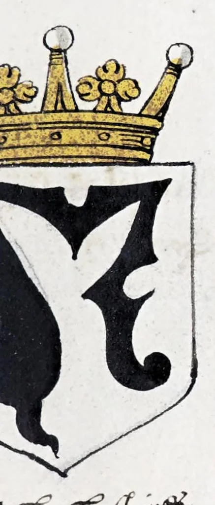 An illustration from English armorial : manuscript, 1603, leaf 155