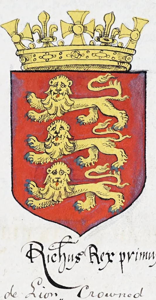 An illustration from English armorial : manuscript, 1603, leaf 49