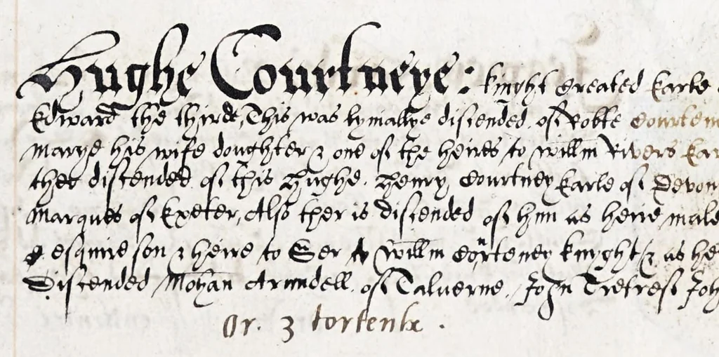An illustration from English armorial : manuscript, 1603, leaf 91
