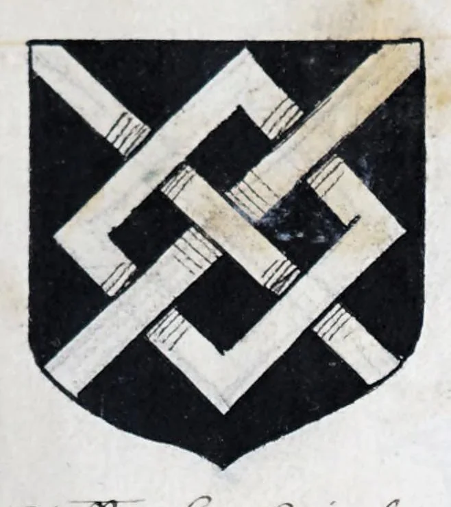 An illustration from English armorial : manuscript, 1603, leaf 97