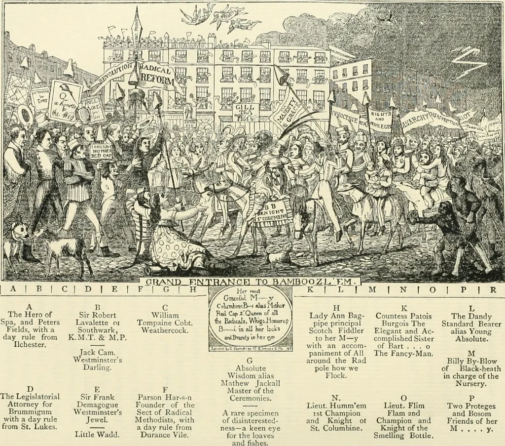 An illustration from English caricaturists and graphic humourists of the nineteeth century : How they illustrated and interpreted their times, 1886, leaf 144