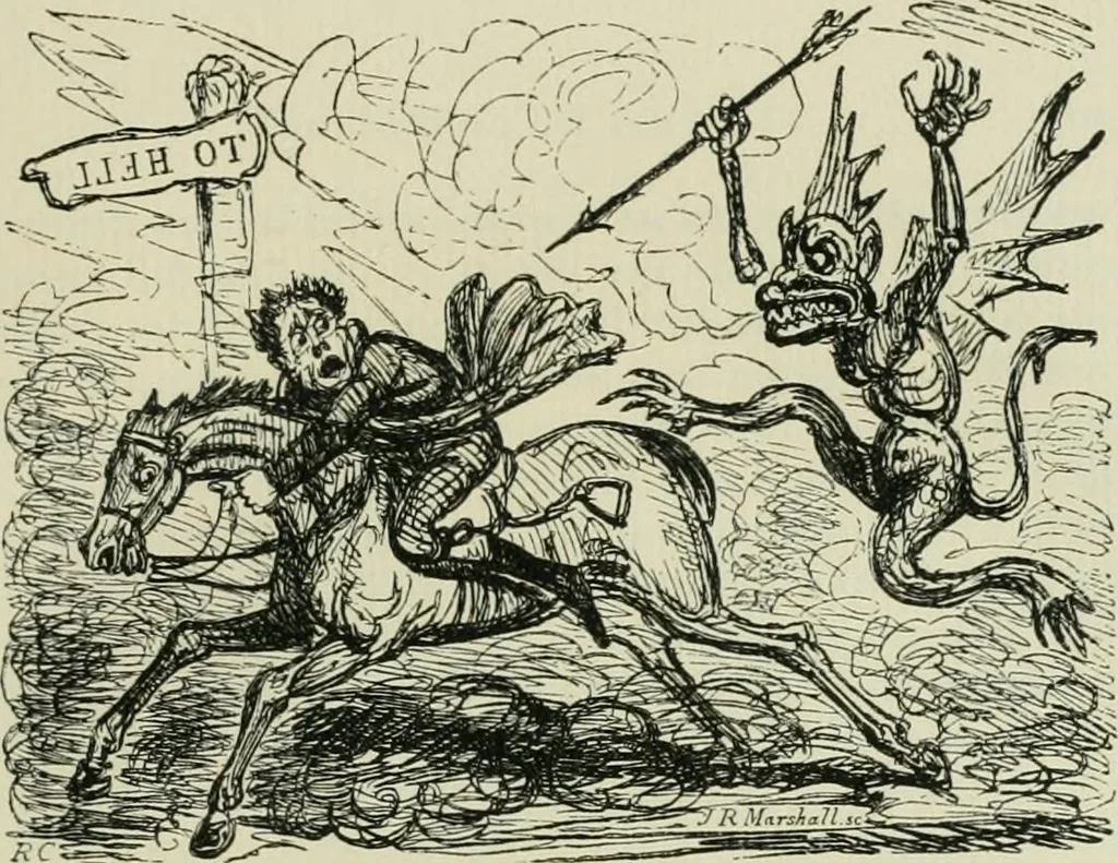 An illustration from English caricaturists and graphic humourists of the nineteeth century : How they illustrated and interpreted their times, 1886, leaf 179
