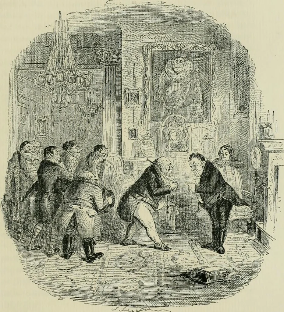 An illustration from English caricaturists and graphic humourists of the nineteeth century : How they illustrated and interpreted their times, 1886, leaf 367