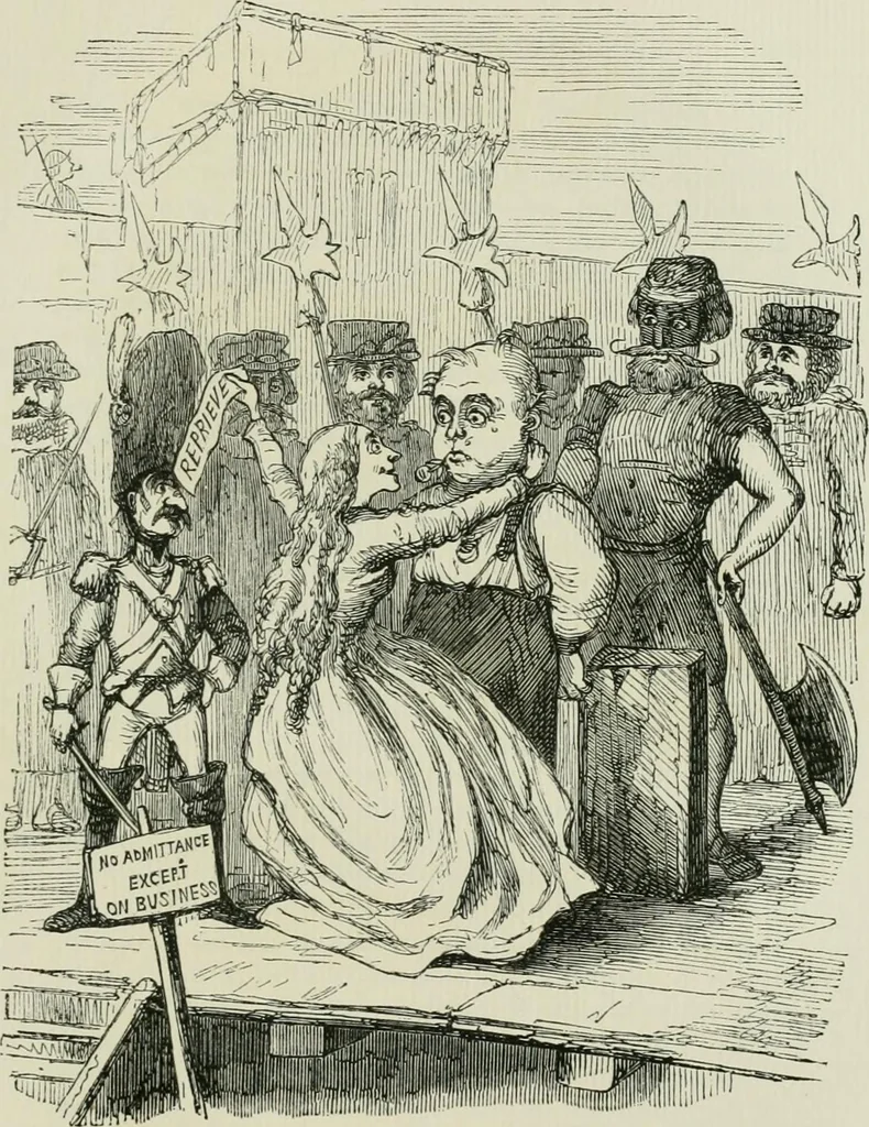 An illustration from English caricaturists and graphic humourists of the nineteeth century : How they illustrated and interpreted their times, 1886, leaf 497