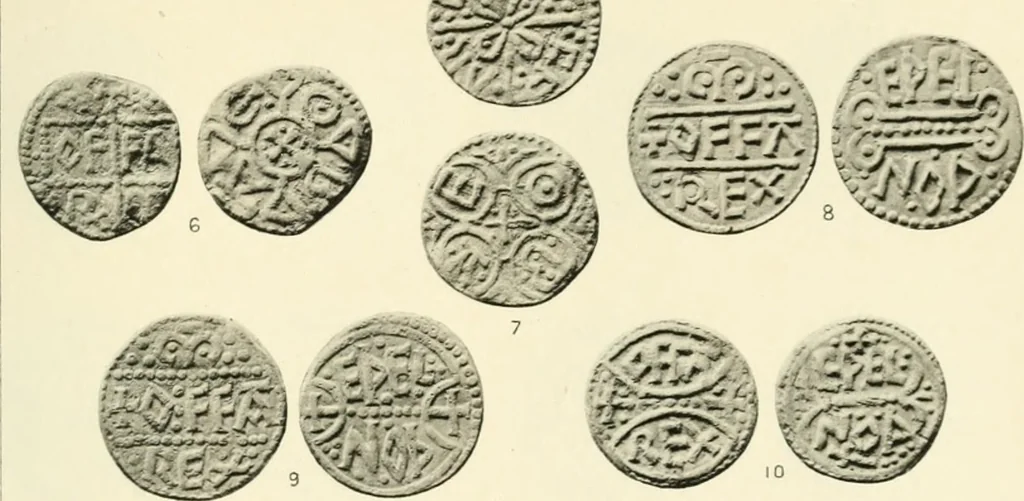 An illustration from A catalogue of English coins in the British museum. Anglo-Saxon series .., 1887, leaf 404