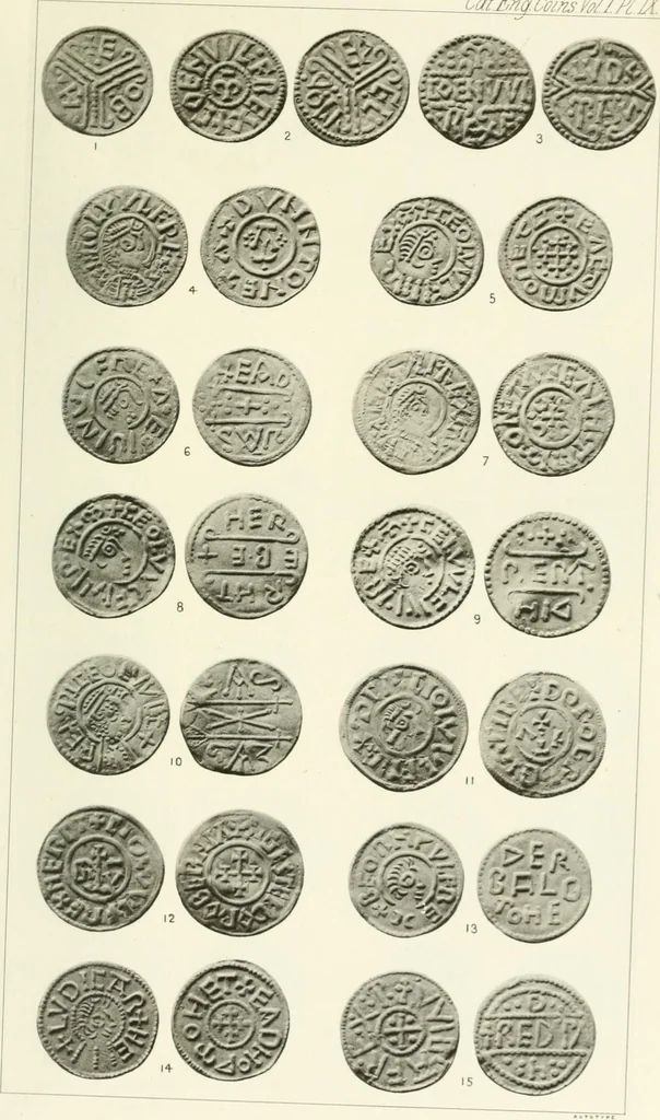 An illustration from A catalogue of English coins in the British museum. Anglo-Saxon series .., 1887, leaf 408