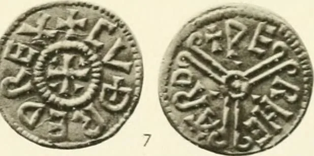 An illustration from A catalogue of English coins in the British museum. Anglo-Saxon series .., 1887, leaf 412
