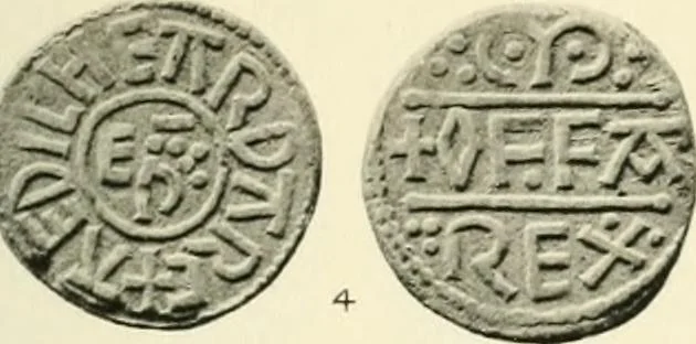 An illustration from A catalogue of English coins in the British museum. Anglo-Saxon series .., 1887, leaf 414