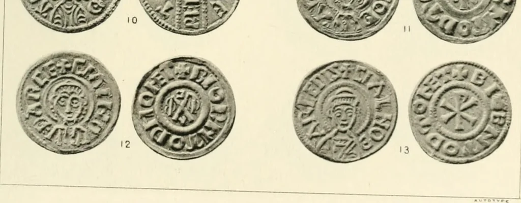 An illustration from A catalogue of English coins in the British museum. Anglo-Saxon series .., 1887, leaf 414