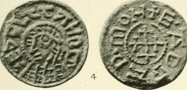 An illustration from A catalogue of English coins in the British museum. Anglo-Saxon series .., 1887, leaf 418