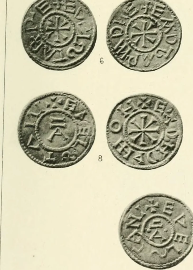 An illustration from A catalogue of English coins in the British museum. Anglo-Saxon series .., 1887, leaf 418