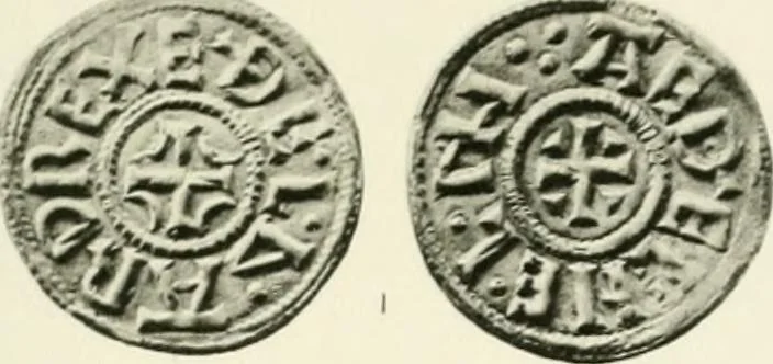 An illustration from A catalogue of English coins in the British museum. Anglo-Saxon series .., 1887, leaf 420