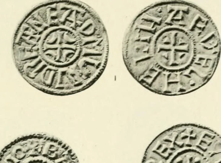 An illustration from A catalogue of English coins in the British museum. Anglo-Saxon series .., 1887, leaf 422