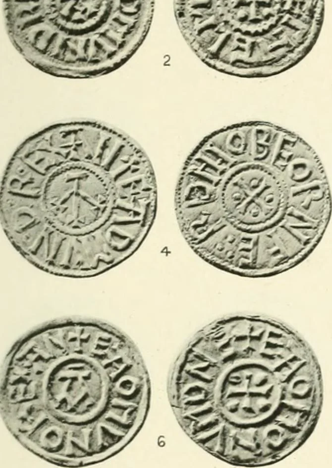 An illustration from A catalogue of English coins in the British museum. Anglo-Saxon series .., 1887, leaf 422