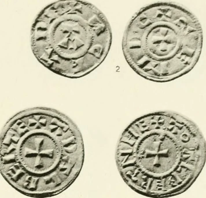 An illustration from A catalogue of English coins in the British museum. Anglo-Saxon series .., 1887, leaf 424