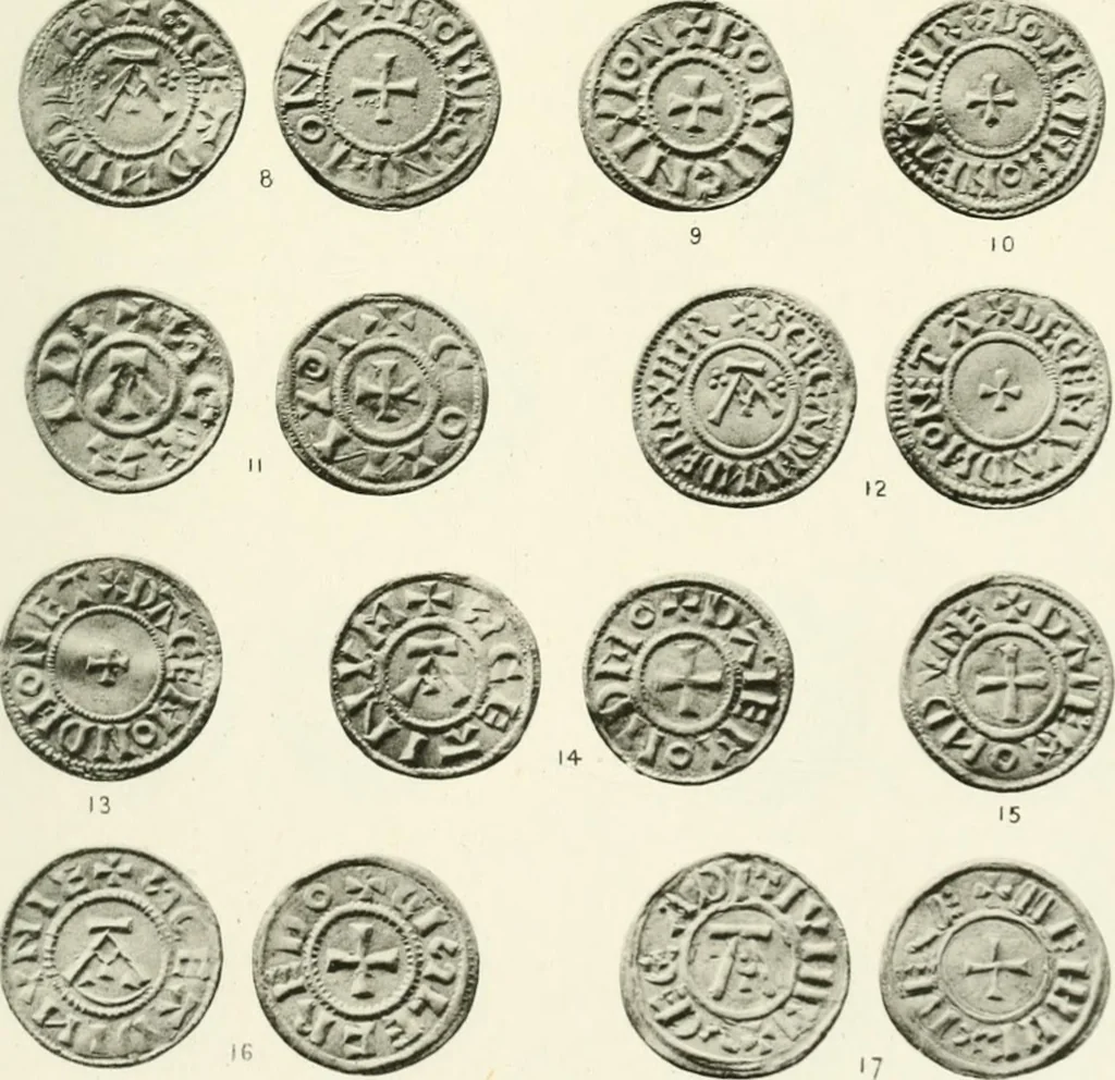 An illustration from A catalogue of English coins in the British museum. Anglo-Saxon series .., 1887, leaf 424