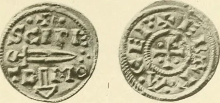 An illustration from A catalogue of English coins in the British museum. Anglo-Saxon series .., 1887, leaf 450
