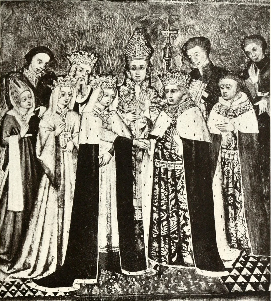 An illustration from English costume from prehistoric times to the end of the eighteenth century, 1910, leaf 111