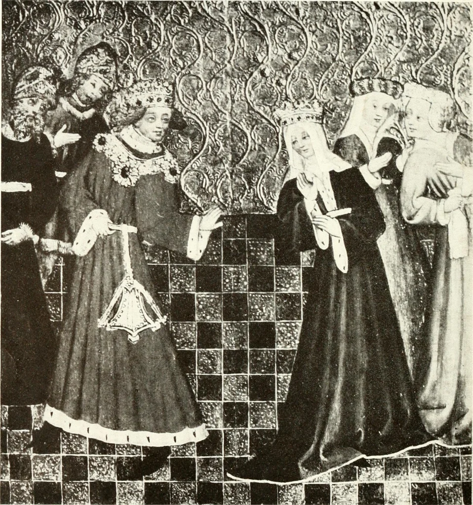 An illustration from English costume from prehistoric times to the end of the eighteenth century, 1910, leaf 114