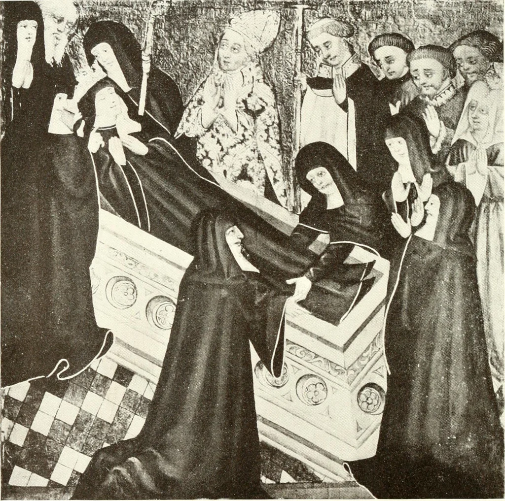 An illustration from English costume from prehistoric times to the end of the eighteenth century, 1910, leaf 120