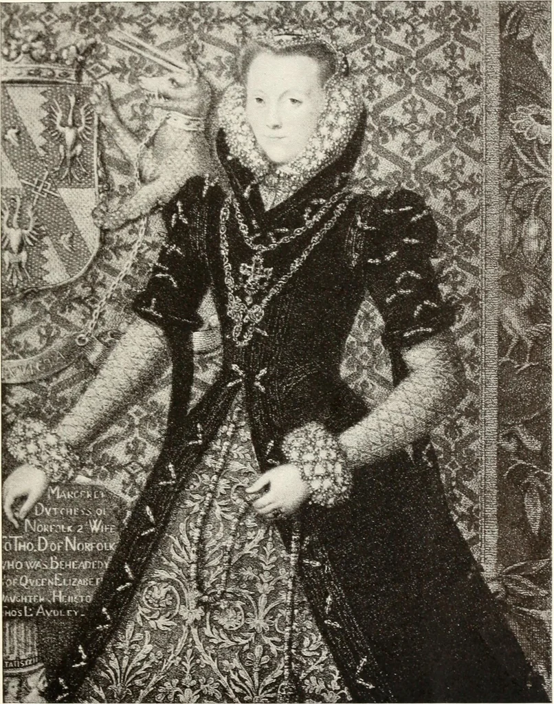 An illustration from English costume from prehistoric times to the end of the eighteenth century, 1910, leaf 171