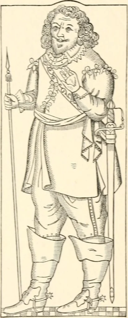 An illustration from English costume from prehistoric times to the end of the eighteenth century, 1910, leaf 191