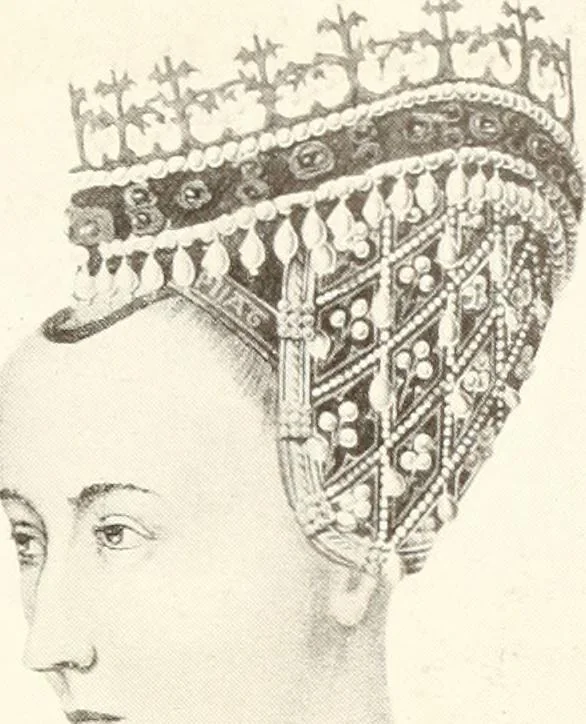 An illustration from English costume from prehistoric times to the end of the eighteenth century, 1910, leaf 265