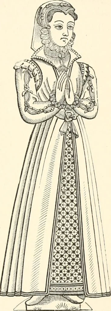 An illustration from English costume from prehistoric times to the end of the eighteenth century, 1910, leaf 273