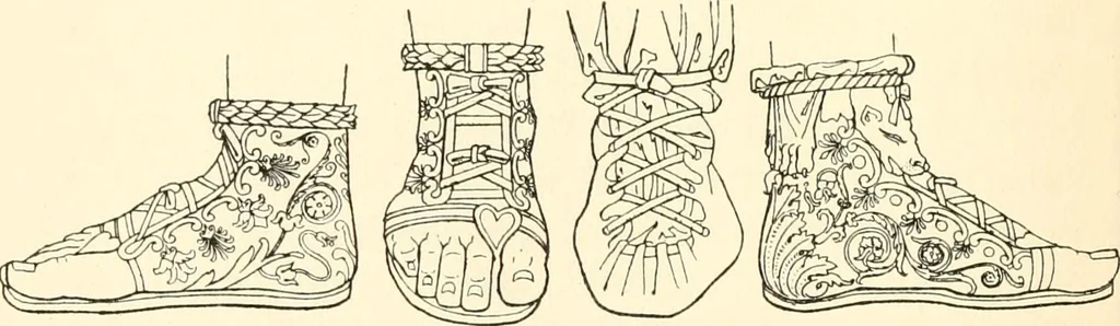 An illustration from English costume from prehistoric times to the end of the eighteenth century, 1910, leaf 48
