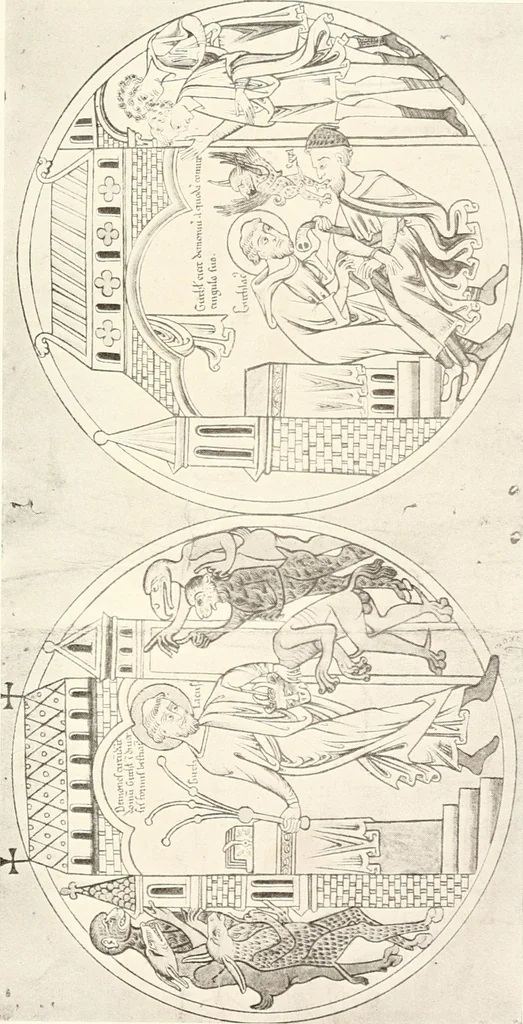 An illustration from English costume from prehistoric times to the end of the eighteenth century, 1910, leaf 77