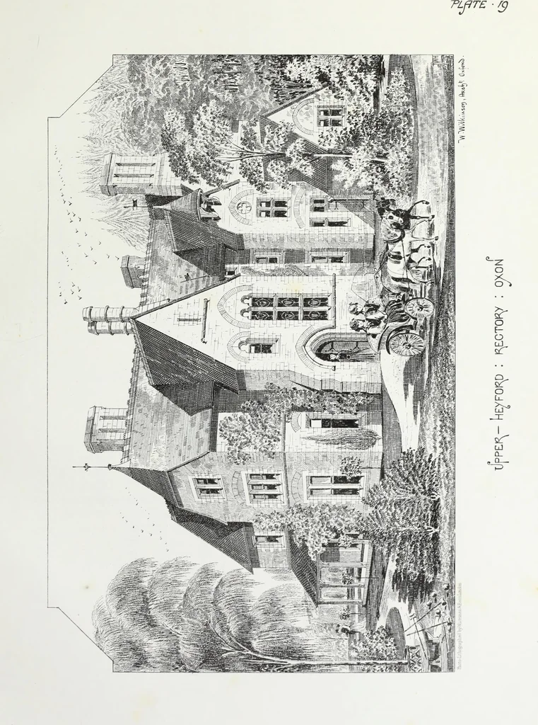 An illustration from English country houses. Forty-five views and plans of recently erected mansions, private residences, parsonage-houses, farm-houses, lodges, and cottages: with a practical treatise on house-building, 1870, leaf 103