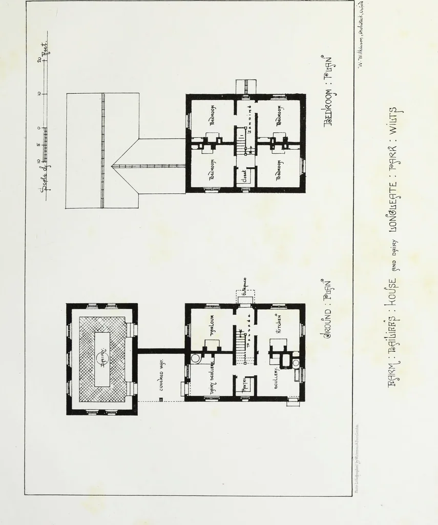 An illustration from English country houses. Forty-five views and plans of recently erected mansions, private residences, parsonage-houses, farm-houses, lodges, and cottages: with a practical treatise on house-building, 1870, leaf 133