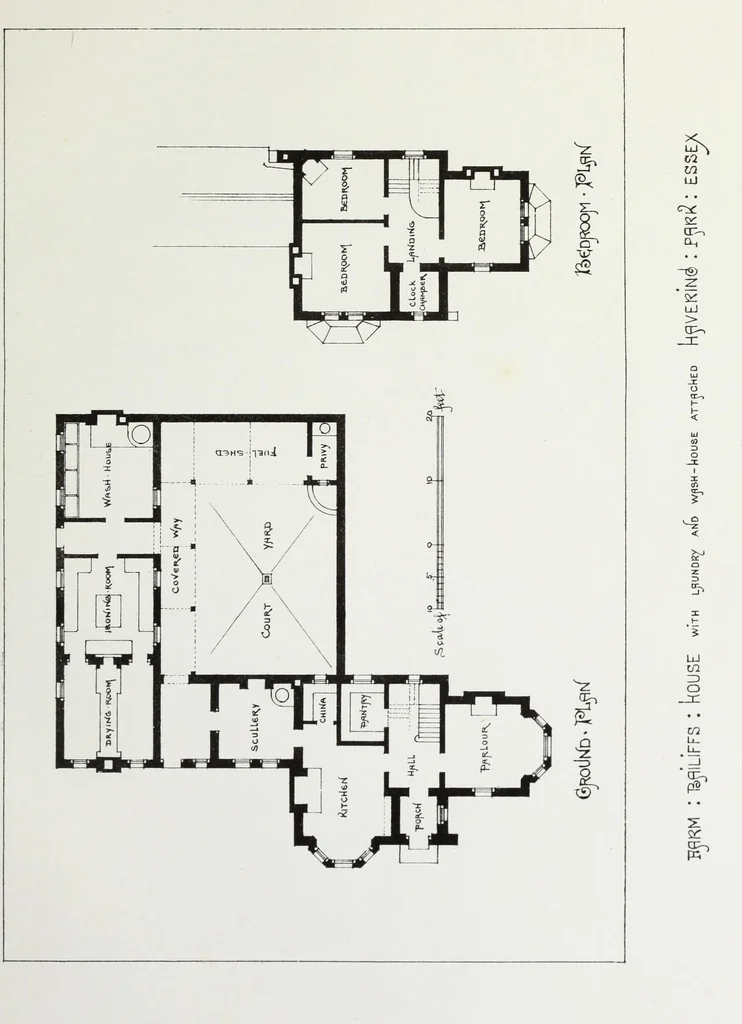 An illustration from English country houses. Forty-five views and plans of recently erected mansions, private residences, parsonage-houses, farm-houses, lodges, and cottages: with a practical treatise on house-building, 1870, leaf 139