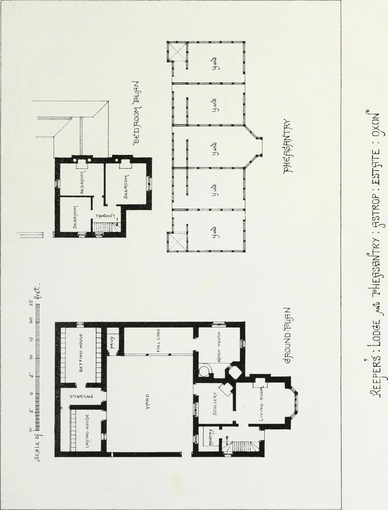 An illustration from English country houses. Forty-five views and plans of recently erected mansions, private residences, parsonage-houses, farm-houses, lodges, and cottages: with a practical treatise on house-building, 1870, leaf 151