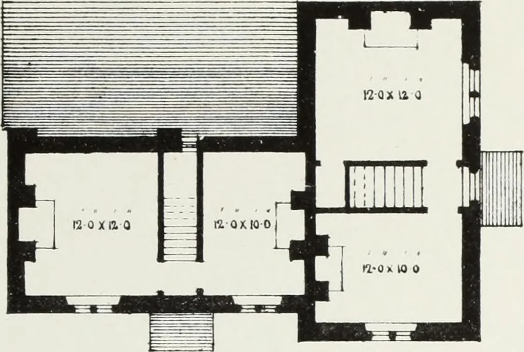 An illustration from English country houses. Forty-five views and plans of recently erected mansions, private residences, parsonage-houses, farm-houses, lodges, and cottages: with a practical treatise on house-building, 1870, leaf 167