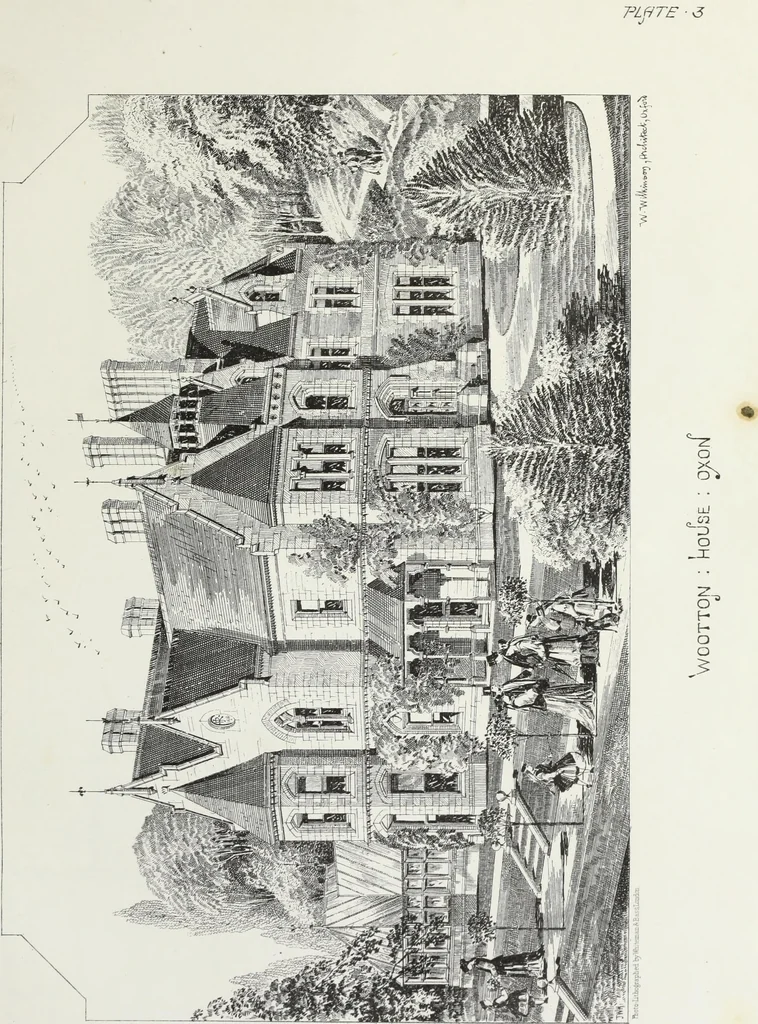 An illustration from English country houses. Forty-five views and plans of recently erected mansions, private residences, parsonage-houses, farm-houses, lodges, and cottages: with a practical treatise on house-building, 1870, leaf 53