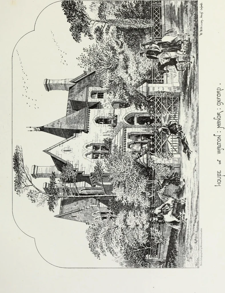 An illustration from English country houses. Forty-five views and plans of recently erected mansions, private residences, parsonage-houses, farm-houses, lodges, and cottages: with a practical treatise on house-building, 1870, leaf 71