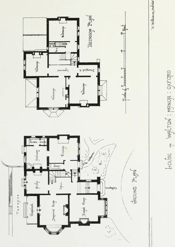 An illustration from English country houses. Forty-five views and plans of recently erected mansions, private residences, parsonage-houses, farm-houses, lodges, and cottages: with a practical treatise on house-building, 1870, leaf 73