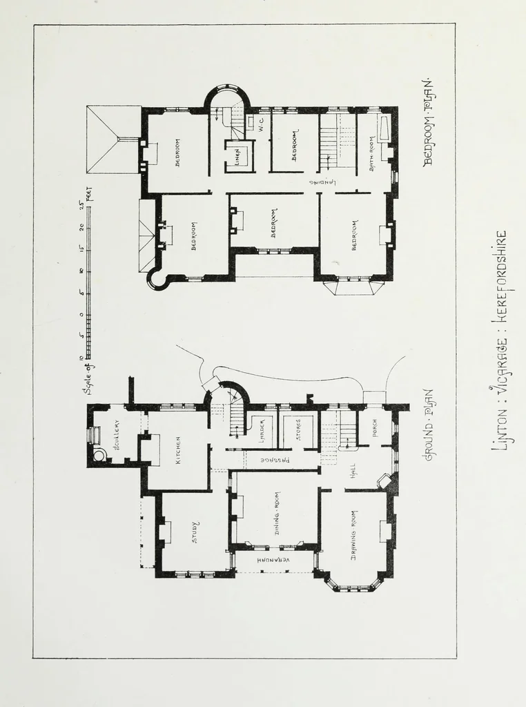 An illustration from English country houses. Forty-five views and plans of recently erected mansions, private residences, parsonage-houses, farm-houses, lodges, and cottages: with a practical treatise on house-building, 1870, leaf 93