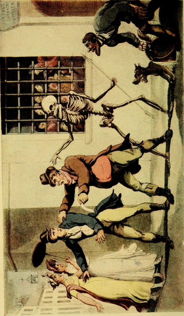 An illustration from The English dance of death, from the designs of Thomas Rowlandson;, 1903, leaf 178