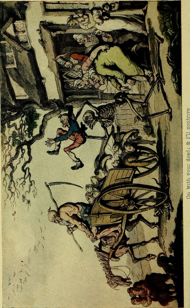 An illustration from The English dance of death, from the designs of Thomas Rowlandson;, 1903, leaf 216