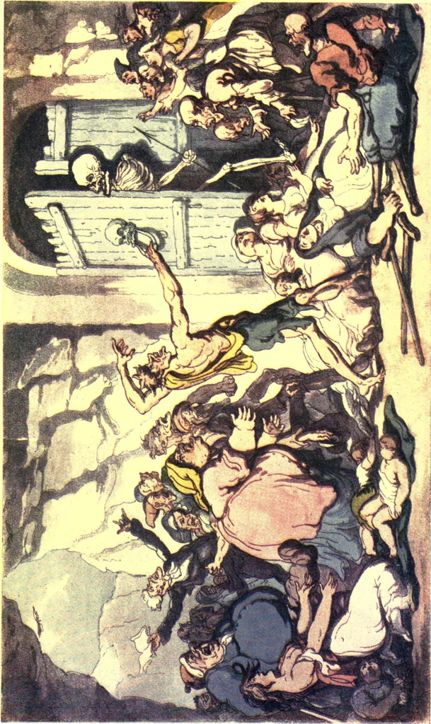 An illustration from The english dance of death, from the designs of Thomas Rowlandson. With metrical illus. by the author of "Doctor Syntaz", 1903, leaf 117