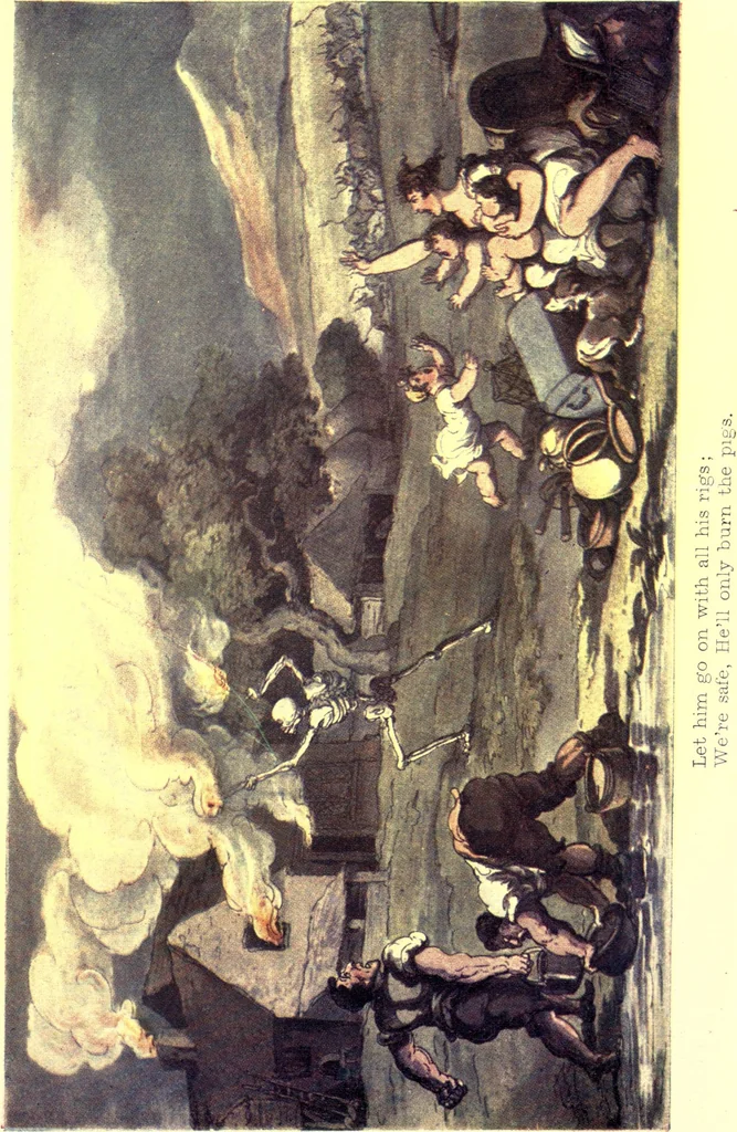 An illustration from The english dance of death, from the designs of Thomas Rowlandson. With metrical illus. by the author of "Doctor Syntaz", 1903, leaf 123