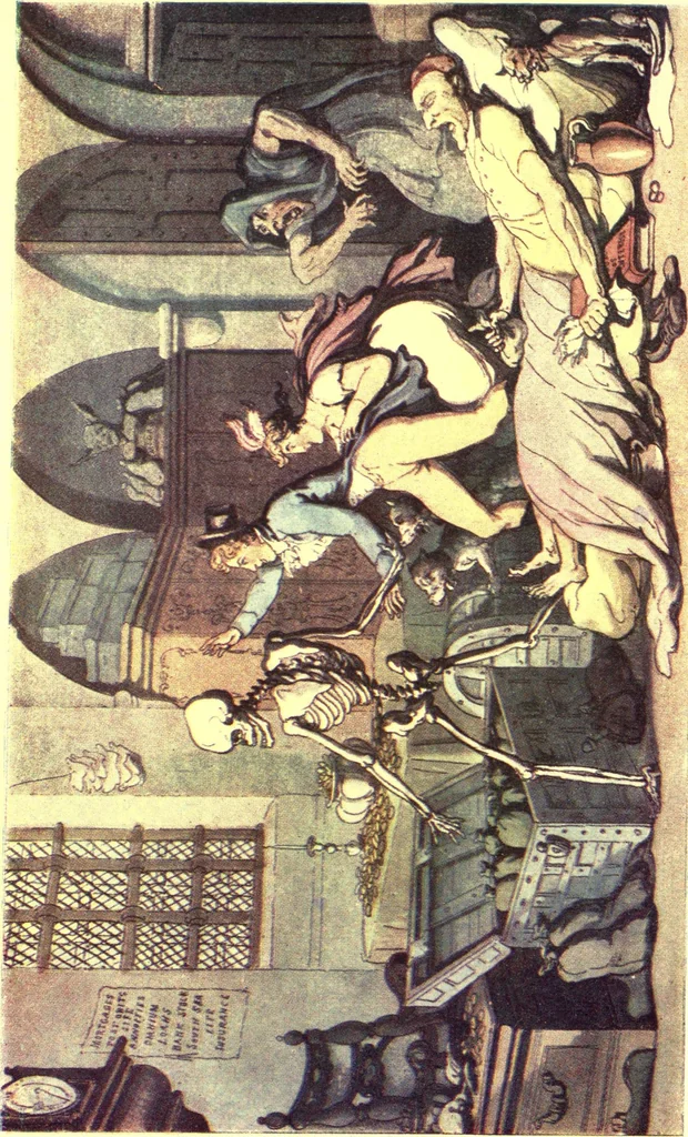 An illustration from The english dance of death, from the designs of Thomas Rowlandson. With metrical illus. by the author of "Doctor Syntaz", 1903, leaf 133