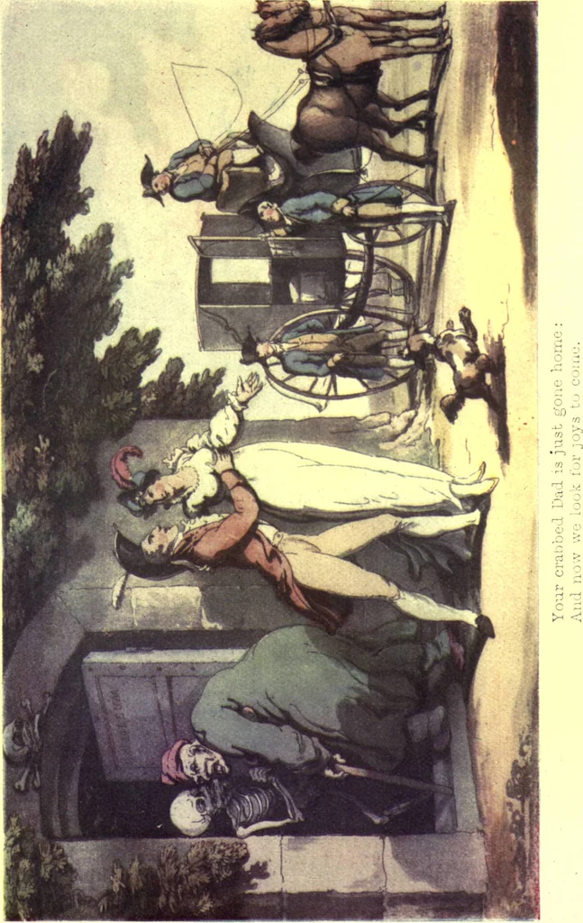 An illustration from The english dance of death, from the designs of Thomas Rowlandson. With metrical illus. by the author of "Doctor Syntaz", 1903, leaf 188