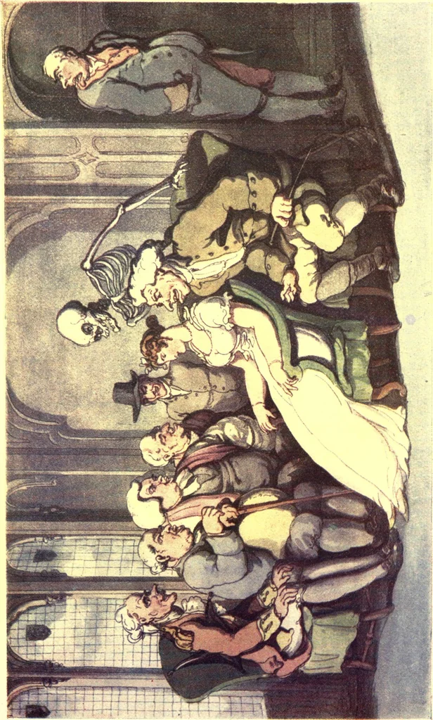 An illustration from The english dance of death, from the designs of Thomas Rowlandson. With metrical illus. by the author of "Doctor Syntaz", 1903, leaf 195