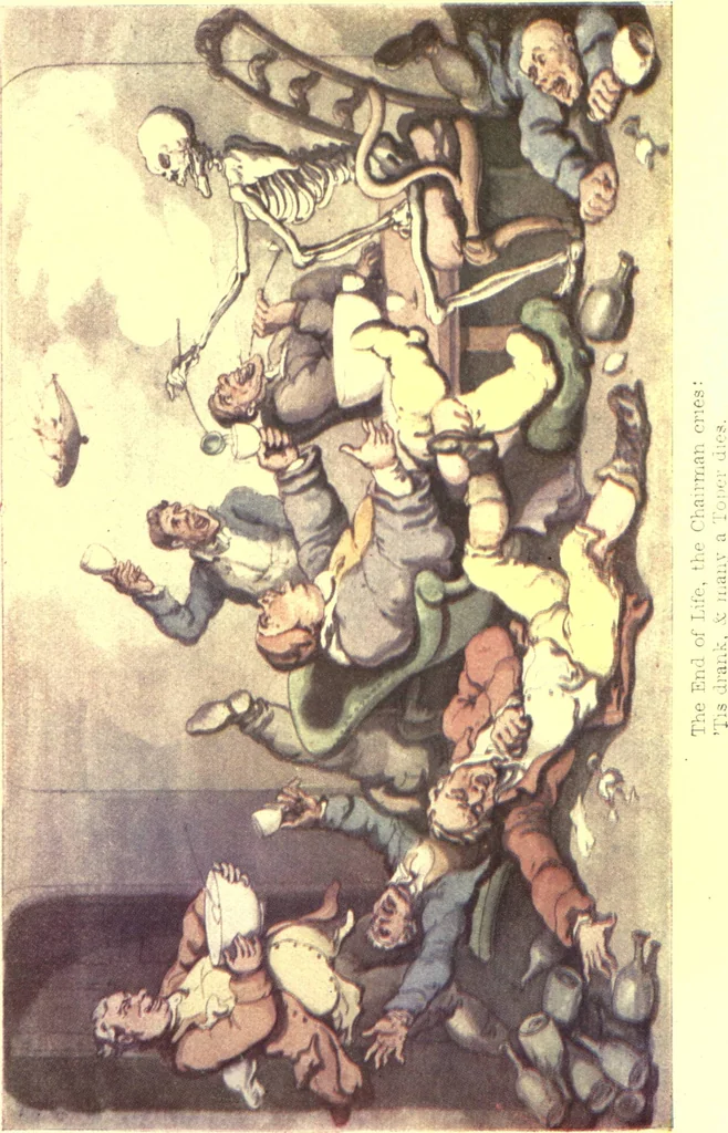 An illustration from The english dance of death, from the designs of Thomas Rowlandson. With metrical illus. by the author of "Doctor Syntaz", 1903, leaf 220