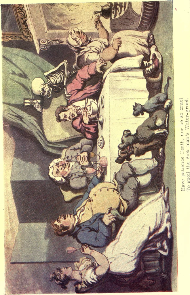 An illustration from The english dance of death, from the designs of Thomas Rowlandson. With metrical illus. by the author of "Doctor Syntaz", 1903, leaf 25