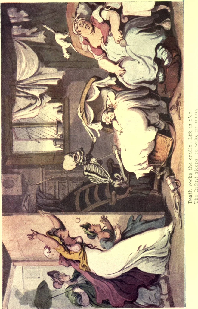 An illustration from The english dance of death, from the designs of Thomas Rowlandson. With metrical illus. by the author of "Doctor Syntaz", 1903, leaf 40